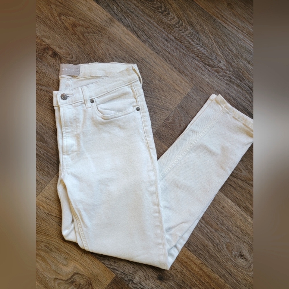 Everlane white denim jeans